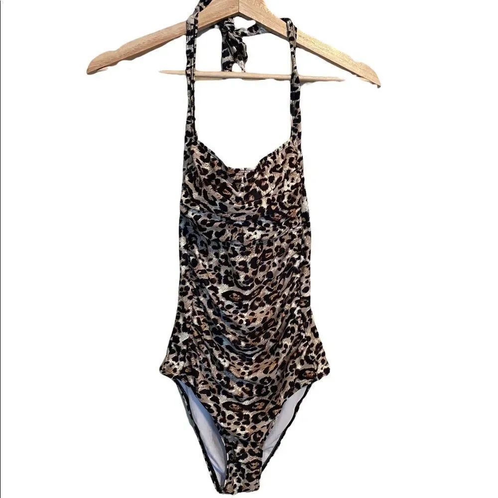Leopard Print halter one piece